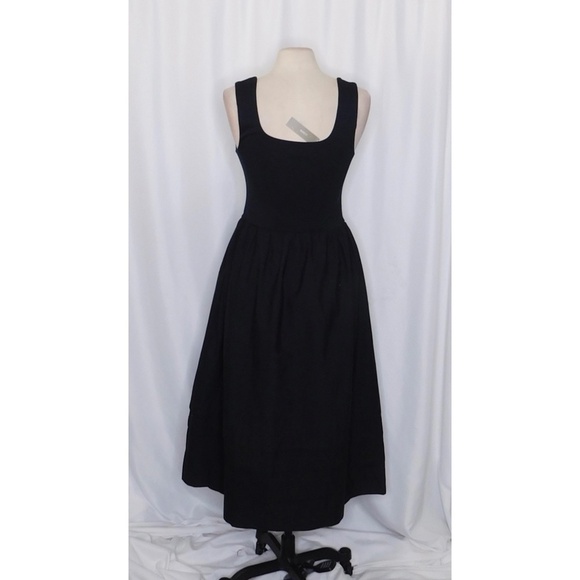 NWT!! J. CREW Black Drop-Waist Mixy Dress Tank Midi Dropwaist Medium Tall MT - Picture 9 of 15